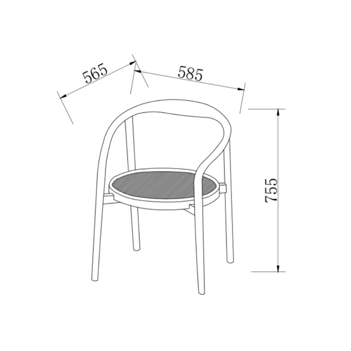 Chaise de salle à manger Ely en chêne avec assise ronde en tissu VDF115