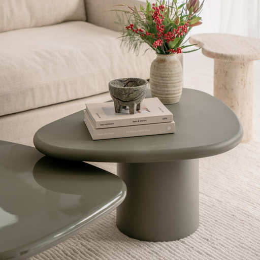 Salontafel Tille Mat StoneSkin Licht Kaki 90cm