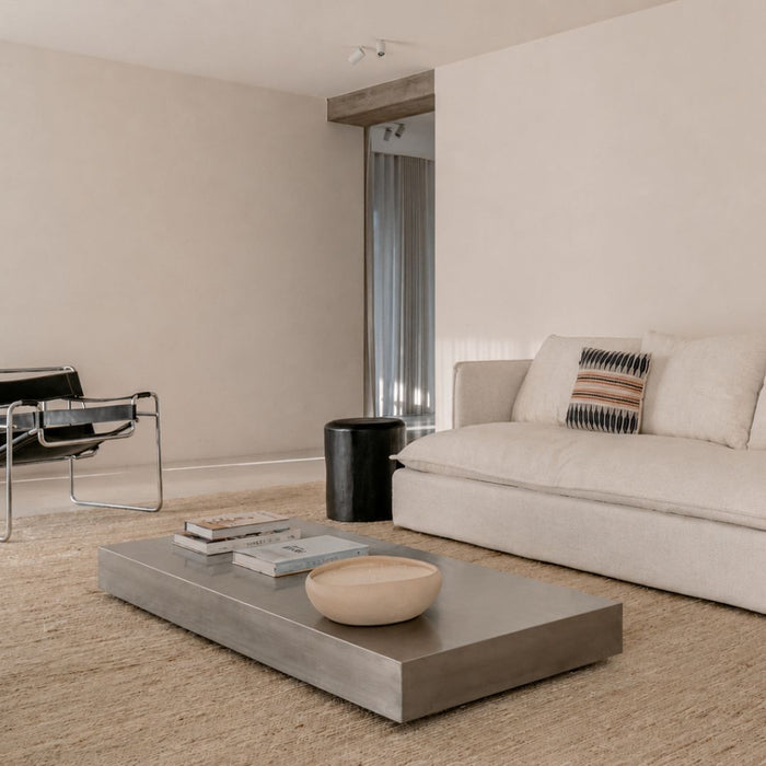Mesa de centro rectangular Tilo - 168 cm - Acero cepillado