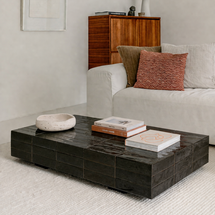 Coffee table Tilo black tile 120 cm