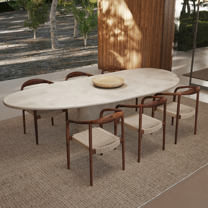 Mesa de jardín ovalada Anvers MicroSkin color latte nublado
