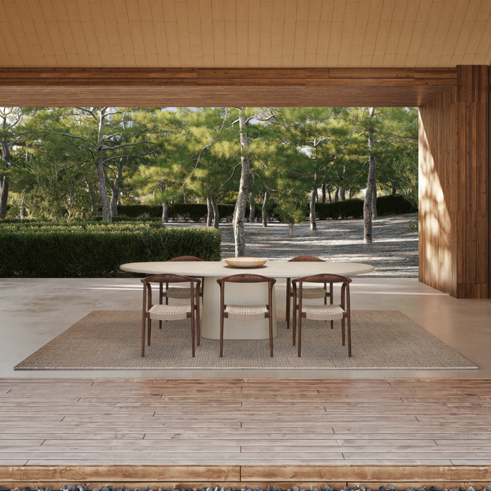 Mesa de jardín ovalada Anvers MicroSkin color latte nublado