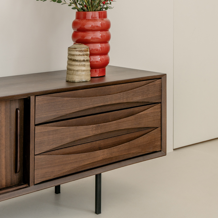 Vintage tv-kast Oskar smoke hout 220 cm