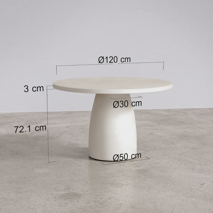 Round garden table Uzé latte Ø120 cm