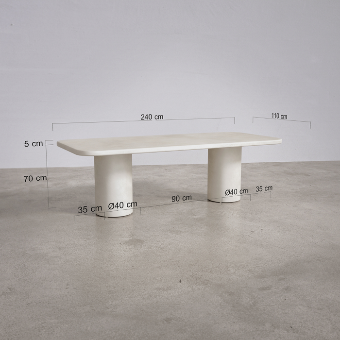 Rechthoekige tuintafel Yonu latte 240 cm