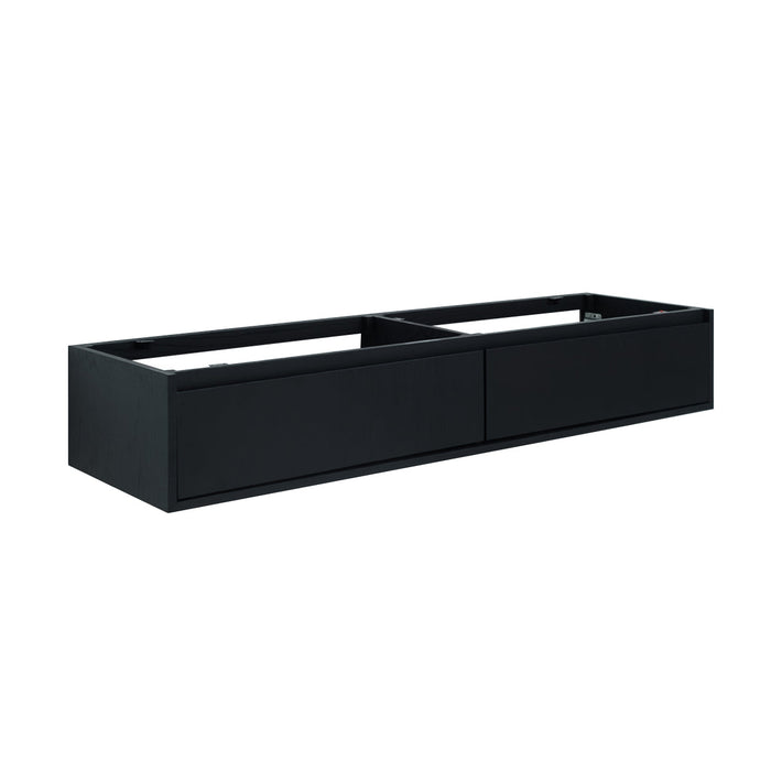 Smalle zwarte eiken badkamerkast - 150x25 cm