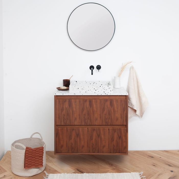 badkamermeubel Ann Walnoot Terrazzo lavabo