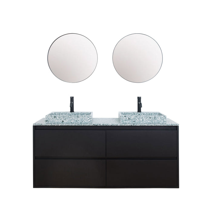 Ann kast Zwart eik 150 cm in Groen Terrazzo