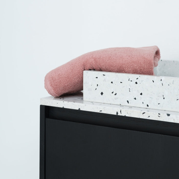 Zwart badkamerset met Ann korte kast - George wastafel van Terrazzo - Terrazzo bovenplaat - 150 cm