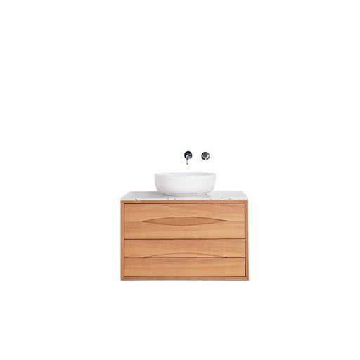Scandinavische badkamerset Bill Eik - Alexis II wastafel - Terrazzo-look - 80 cm