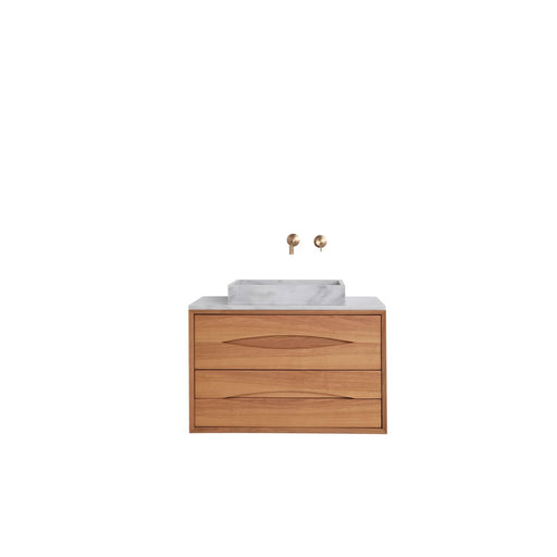 Eiken badkamer set Bill - George wastafel van marmer - Marcel bovenplaat van marmer