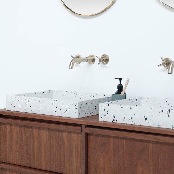 Terrazzo wastafelmeubel in walnoot - Fien - breedte 120 cm