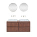 badkamerset walnoot terrazzo wastafels