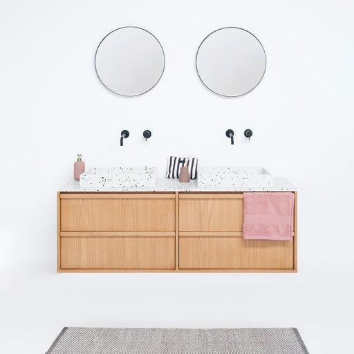 Badkamerset Fien wit terrazzo Eik 
