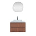 Fien badkamermeubel - Vintage marmer - Walnoot - 80 cm - Met opbouw waskom