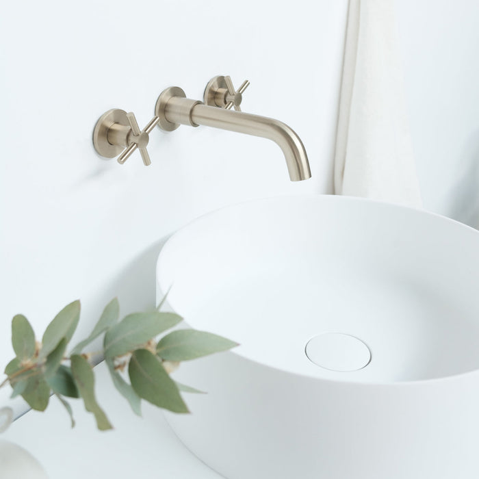 Badkamerset Fien 150 in walnoot met Sims Solid Surface