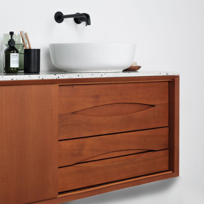 Teak badkamerkast Bill - Terrazzo bovenplaat - Alexis II