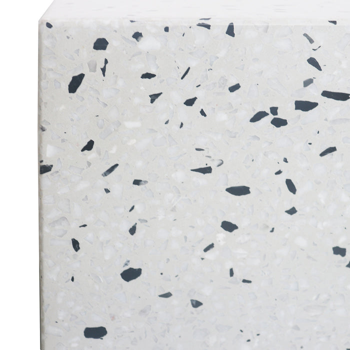 Eclectische bijzettafel in Wit Zwart Grijs Marmer Furnified