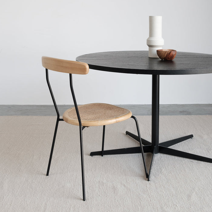 Ronde eettafel zwart hout Furnified