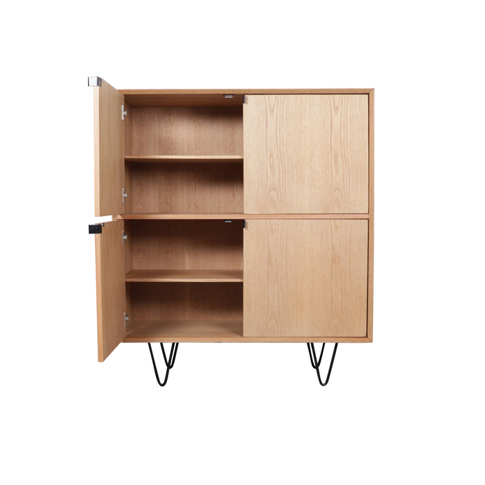 Hoog dressoir Bob eik Scandinavisch 100 cm