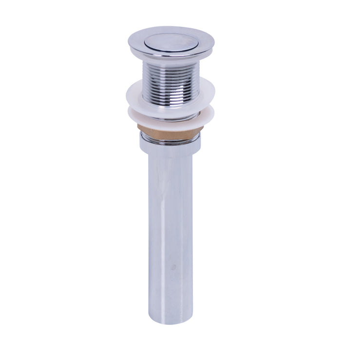 Chrome drain valve without overflow