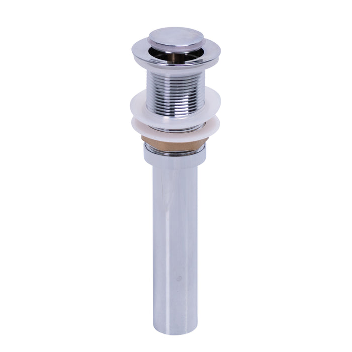 Chrome drain valve without overflow