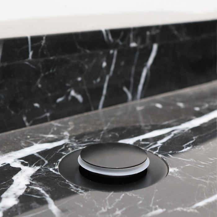 Zwart Marmeren Lavabo met Bodemventiel in het Zwart