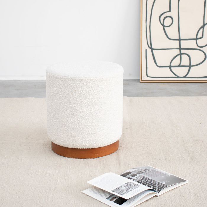 boucle poef met teak randje