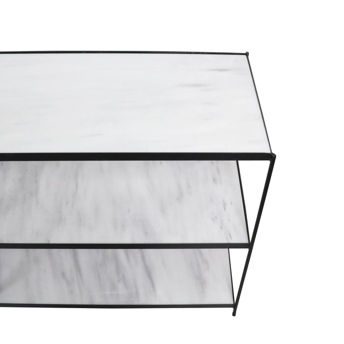 Luiza Greek white marble console table