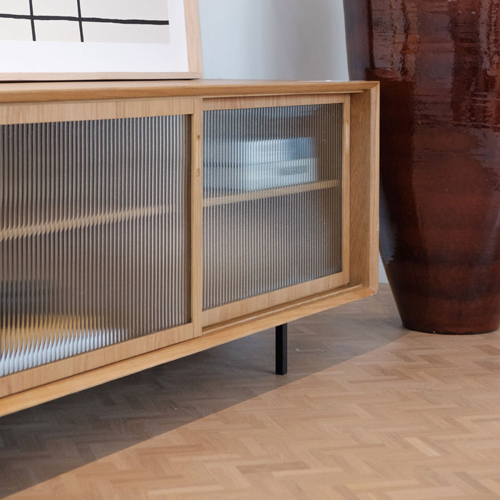 Dressoir Sanchez eik glazen deuren 220 cm