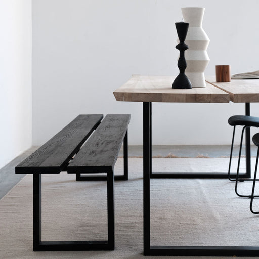Eetkamerbank in zwart hout Lex Furnified