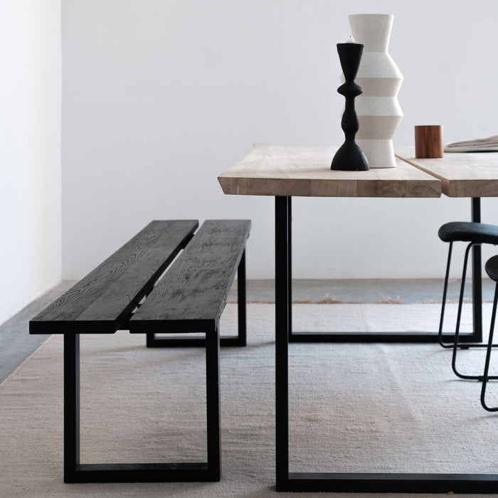 Eetkamerbank in zwart hout Lex Furnified