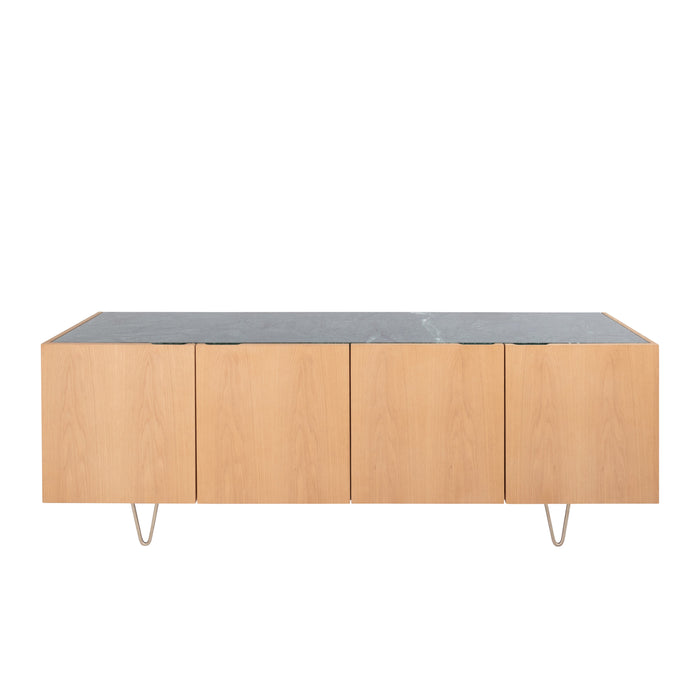 Dressoir met Marmer Pisa Eik/Groen Marmer 200cm