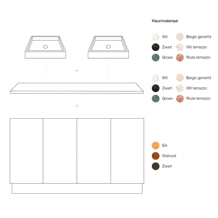 Mueble de baño Felix de roble negro 154 cm