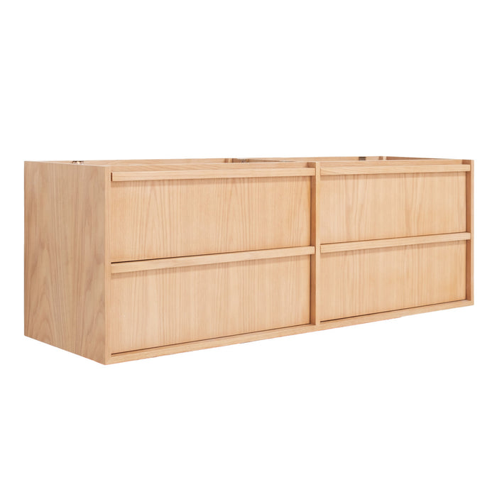 Brede badkamerkast 150cm in beige hout