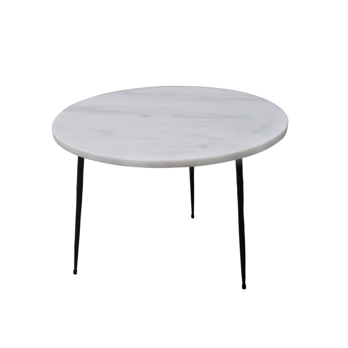 Florence Bijzettafel Wit Marmer dia50 H32cm 2
