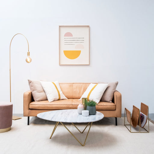 Gordon 2.5 zits Sofa Cognac Leder interieur