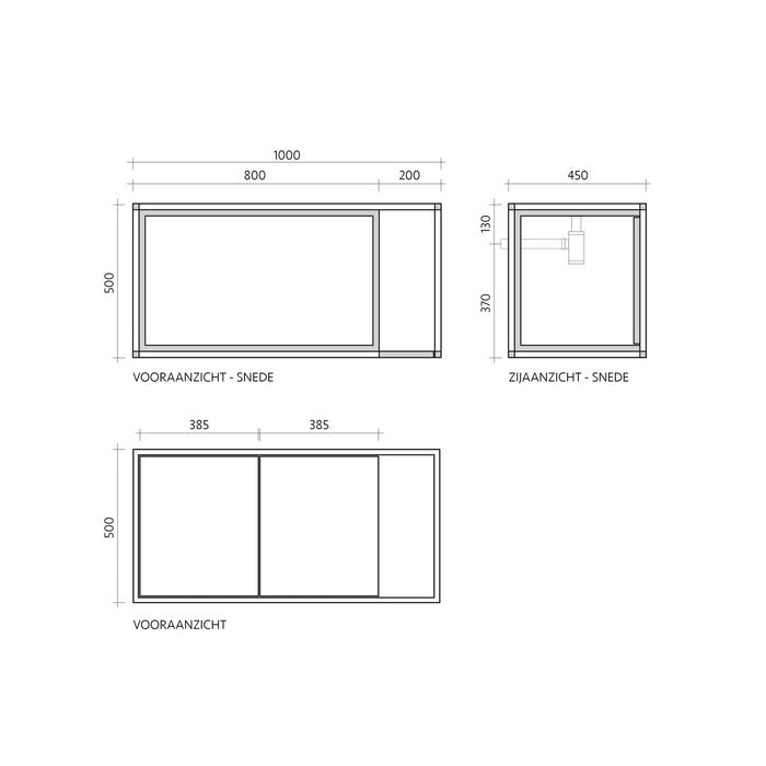 Industrieller Badezimmerschrank Cebu Eiche 100 cm
