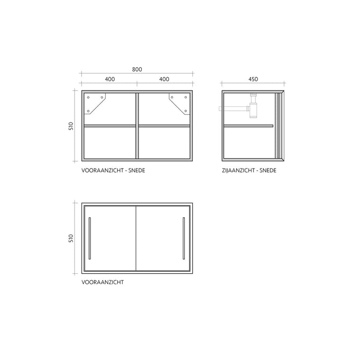 Armario de baño escandinavo Nestor roble 80 cm