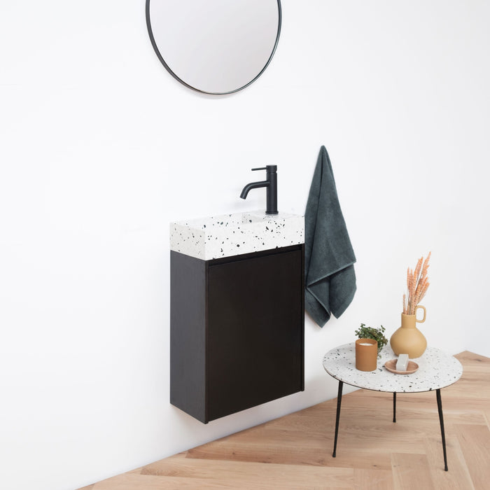 badkamermeubel met wit terrazzo