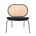 London stoel naturel rotan zwart velvet messing frame 