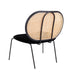 London stoel naturel rotan zwart velvet messing frame 