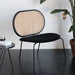 London stoel naturel rotan zwart velvet messing frame 