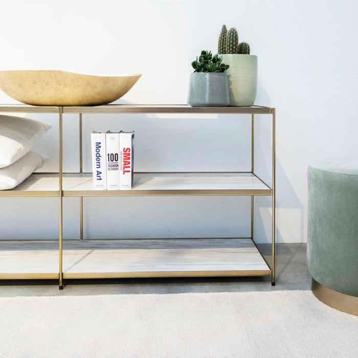 Luiza Greek white marble console table