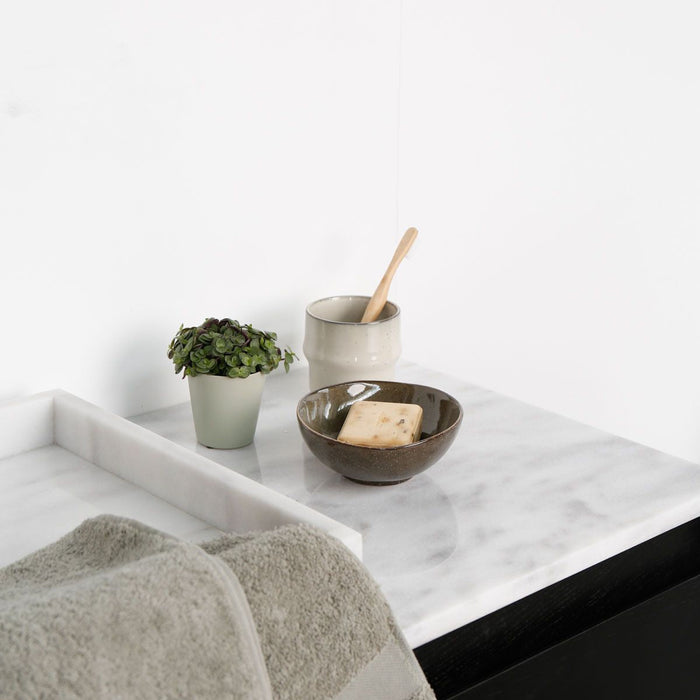 Marcel white marble washbasin countertop 150 cm