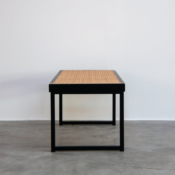 Marco Bench Zwart Naturel Rotan (140cm)