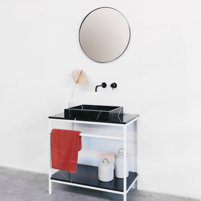 Marcel black marble washbasin countertop 80 cm