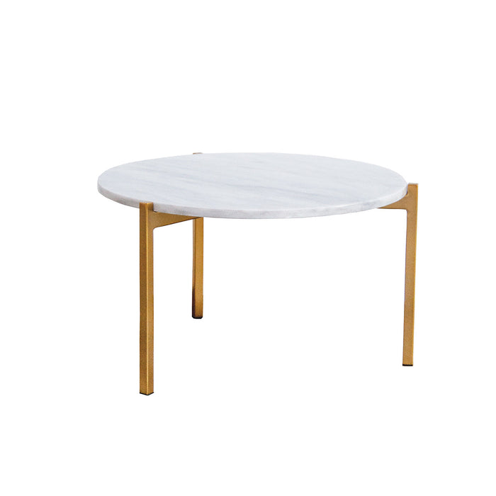 Marmor-Couchtisch Leonard weiß Ø58 cm
