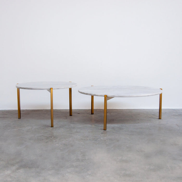 Marmor-Couchtisch Leonard weiß Ø58 cm