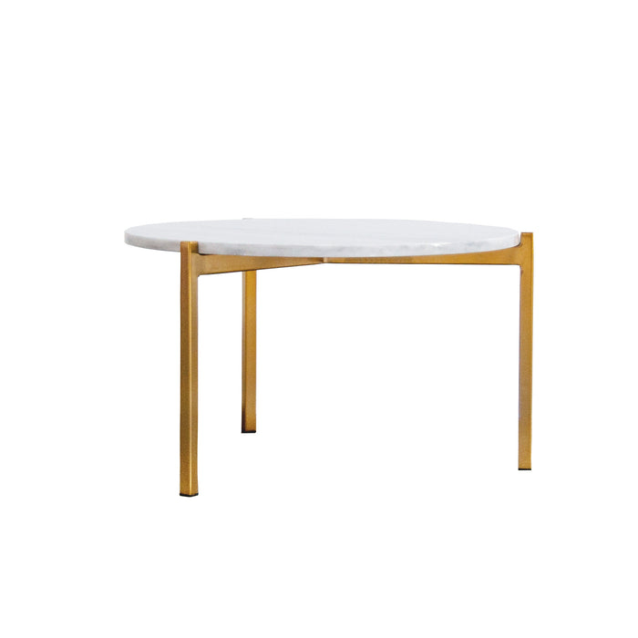 Marmor-Couchtisch Leonard weiß Ø58 cm